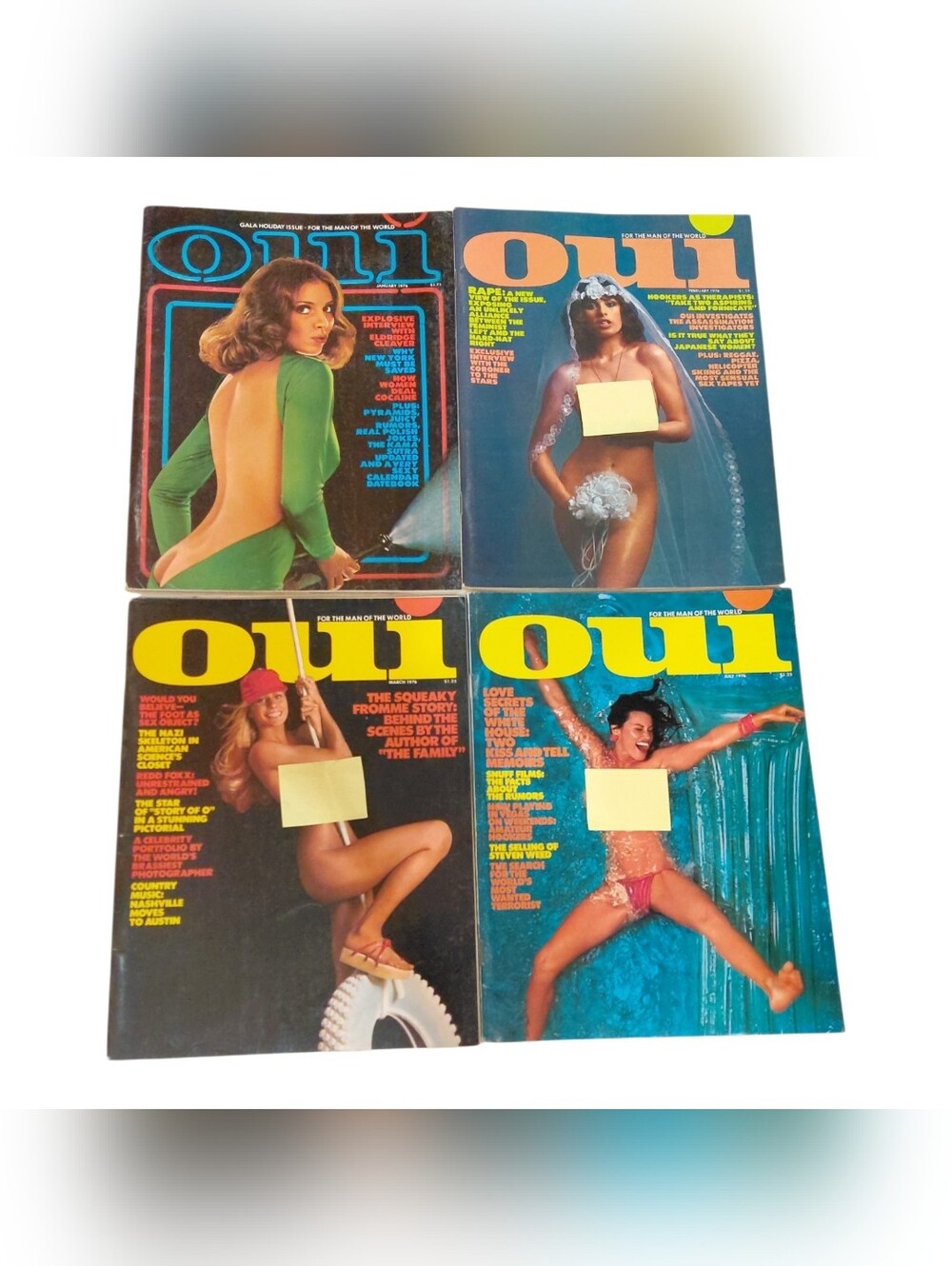 Vintage OUI Magazine Lot 1976 Jan-Apr Complete 4 Issue Run Adult Men's Mag